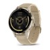 Умные часы Garmin Venu 3S цвета французский серый с кожаным ремешком с золотистым безелем