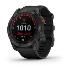 Умные часы Garmin Fenix 7x Solar черный с черным силиконовым ремешком