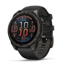 Умные часы Garmin Fenix 8, 47 мм, AMOLED, Sapphire Carbon Gray DLC Titanium with Black/Pebble Gray Silicone Band