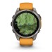 Умные часы Garmin Fenix 8, 51 мм, AMOLED, Sapphire Titanium with spark orange/graphite silicone band