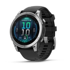 Умные часы Garmin Fenix E, 47 мм, AMOLED, stainless steel with a black silicone band