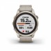 Умные часы Garmin Fenix 7S Pro Sapphire Solar золотистый корпус с кожаным ремешком цвета известняка