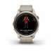 Умные часы Garmin Fenix 7S Pro Sapphire Solar золотистый корпус с кожаным ремешком цвета известняка