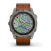 Умные часы Garmin Fenix 7X Sapphire Solar титановый черный с коричневым кожаным ремешком