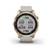 Умные часы Garmin Fenix 7S Sapphire Solar титановый кремово-золотой с светло-песочным силиконовым ремешком