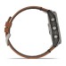 Умные часы Garmin Fenix 7X Sapphire Solar титановый черный с коричневым кожаным ремешком
