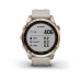 Умные часы Garmin Fenix 7S Sapphire Solar титановый кремово-золотой с светло-песочным силиконовым ремешком