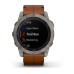 Умные часы Garmin Fenix 7X Sapphire Solar титановый черный с коричневым кожаным ремешком