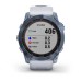 Умные часы Garmin Fenix 7X Sapphire Solar титановый синий минерал DLC с белым ремешком