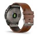 Умные часы Garmin Fenix 7X Sapphire Solar титановый черный с коричневым кожаным ремешком