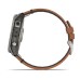 Умные часы Garmin Fenix 7X Sapphire Solar титановый черный с коричневым кожаным ремешком