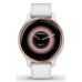 Умные часы Garmin Venu 2S белые цвета розовое золото с кожаным ремешком