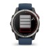 Умные часы Garmin Quatix 7 Pro Amoled Sapphire титановый с темно синим силиконовым ремешком