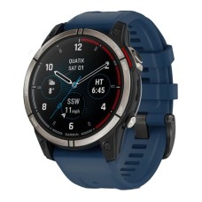 Умные часы Garmin Quatix 7 Pro Amoled Sapphire титановый с темно синим силиконовым ремешком