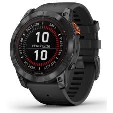 Умные часы Garmin Fenix 7X Pro Solar Edition Титановый угольно-серый корпус с DLC-покрытием и черным ремешком